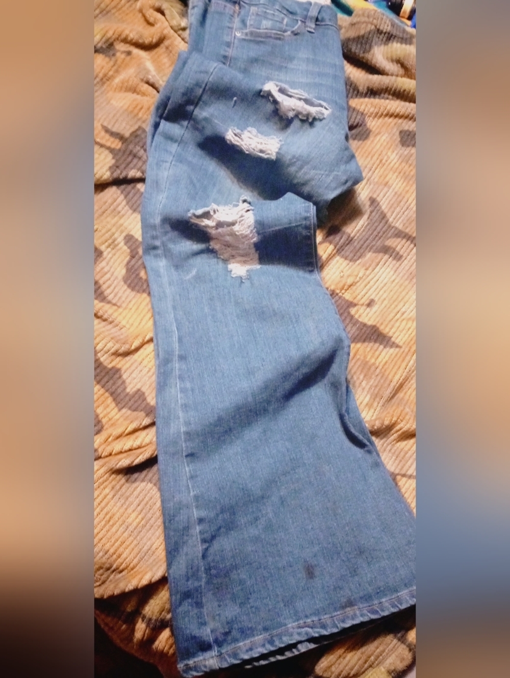 Distressed Light Blue Madden NYC Flare Jeans